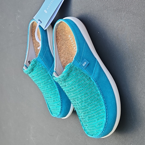 Revitalign Siesta Slide Sequin Mule Shoes In Biscay Bay Sz 6 - Picture 1 of 17